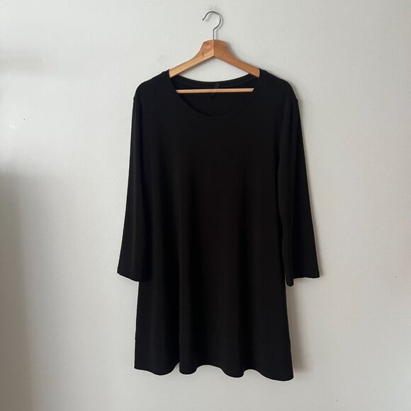 IC by Connie K Black Stretch Scoop Neck Tunic Top Women's Plus Size XXL - Picture 1 of 8